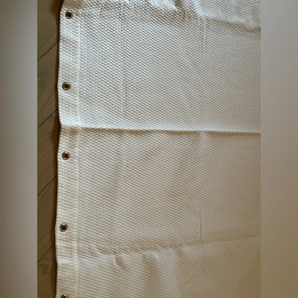 White Textured Shower Curtain Liner - Picture 5 of 6